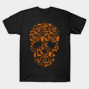 Skull Halloween Silhouette Icon Costume T-Shirt